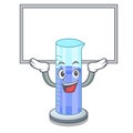 Up board graduated cylinder with on mascot liquid