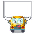 Up board school bus character cartoon