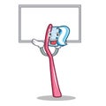 Up board toothbrush character cartoon style