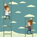 Up the career ladder . Development motivation Career Growth Concept Royalty Free Stock Photo