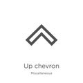 up chevron icon vector from miscellaneous collection. Thin line up chevron outline icon vector illustration. Outline, thin line up Royalty Free Stock Photo