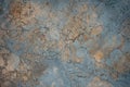 up close damaged old texture surface rough rty color blue dusty floor concrete cracked background grunge abstract beige brown blue Royalty Free Stock Photo
