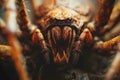 Up Close Encounter with Menacing Spider Detailed Macro Photography of Arachnid Features
