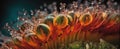 An up-close image of a flower stamen, with vividly colored pollen and intricate, delicate structures, concept of