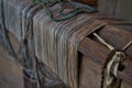 Up close image of a 1800`s loom