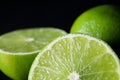 Up close lime slice in low light
