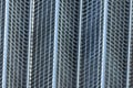 Up close metal mesh sheet blue silver coloring and angles