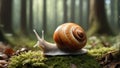Perseverance in Motion: Snail Crossing a Forest.
