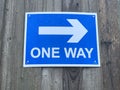 Up close picture of a UK one way sign Royalty Free Stock Photo