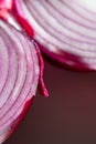 up close texture of the inside of a red onion