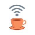 ÃÂ¡up of coffee and wifi symbol. Eps 10 vector illustration