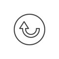 Up curved arrow line icon
