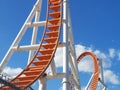 Up and down and around we go against the sky Coney Island loop Royalty Free Stock Photo