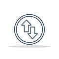 Up and Down Arrow Exchange icon in a Circle, Movement, Transfer, Trade Royalty Free Stock Photo