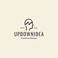 Up down arrow idea human head logo symbol icon vector graphic design illustration idea creative Royalty Free Stock Photo