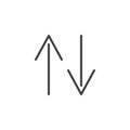 Up down arrow outline icon