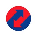 Up down arrows icon. upward, downward business logo