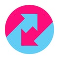 Up down arrows icon inside the circle. upward, downward business logo two-way arrow symbol vector for your website design, logo,