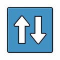 Up and Down Arrows Icon for Upload Download Direction Royalty Free Stock Photo