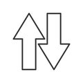 Up Down Arrows Outline Flat Icon on White