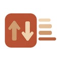 Up down arrows and sort bars icon for data organization and ordering Royalty Free Stock Photo