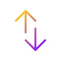 Up and down directions pixel perfect gradient linear ui icon Royalty Free Stock Photo