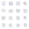 Up-and-down line icons collection. Fluctuation, Rollercoaster, Inconsistency, Bipolar, Oscillation, Volatility