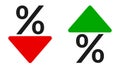 Up and down percent icon - for stock