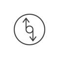 Up down resize arrows line icon