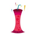 illustration of strawberry drink design vitamin-flavored, flat vector