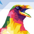 wpap popart the crow screamed artwork illustration with cool color Royalty Free Stock Photo