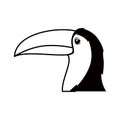 line art siluet Toucan bird cartoon. Vector illustration best artwork