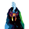 illustration design of a hen head wpap Royalty Free Stock Photo
