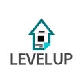 Level up stock logo vector. Abstract house logo. Vector Illustration on white background Royalty Free Stock Photo