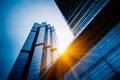 Up looking Skyscrapers with skyline in Shanghai Royalty Free Stock Photo