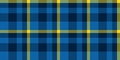 Up plaid tartan textile, difficult vector texture pattern. Simplicity seamless check background fabric in cyan and dark colors