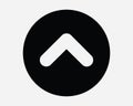 Up Round Caret Arrow Pointing Upwards Up Above North Straight Ahead Swipe Gesture Orientation Point Icon Sign Line Vector