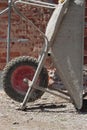 Up side down wheelbarrow details Royalty Free Stock Photo