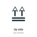 Up side vector icon on white background. Flat vector up side icon symbol sign from modern user interface collection for mobile Royalty Free Stock Photo
