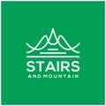 Up Stairs and Mountain Success Logo Design