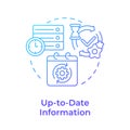 Up to date information blue gradient concept icon