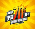 Up to 70% off, further reductions sale banner Royalty Free Stock Photo