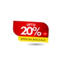 up to 20% Special Big Sale Label Vector Template Design Illustration Royalty Free Stock Photo