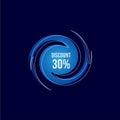 Up To 30% Wave Discount Sale Vector Design Royalty Free Stock Photo