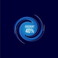 Up To 40% Wave Discount Sale Vector Design Royalty Free Stock Photo
