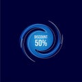 Up To 50% Wave Discount Sale Vector Design Royalty Free Stock Photo