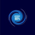 Up To 80% Wave Discount Sale Vector Design Royalty Free Stock Photo