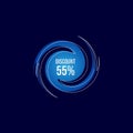 Up To 55% Wave Discount Sale Vector Design Royalty Free Stock Photo