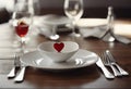 up two close forks two table set Heart Royalty Free Stock Photo