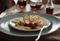 up two close forks two table set Heart Royalty Free Stock Photo